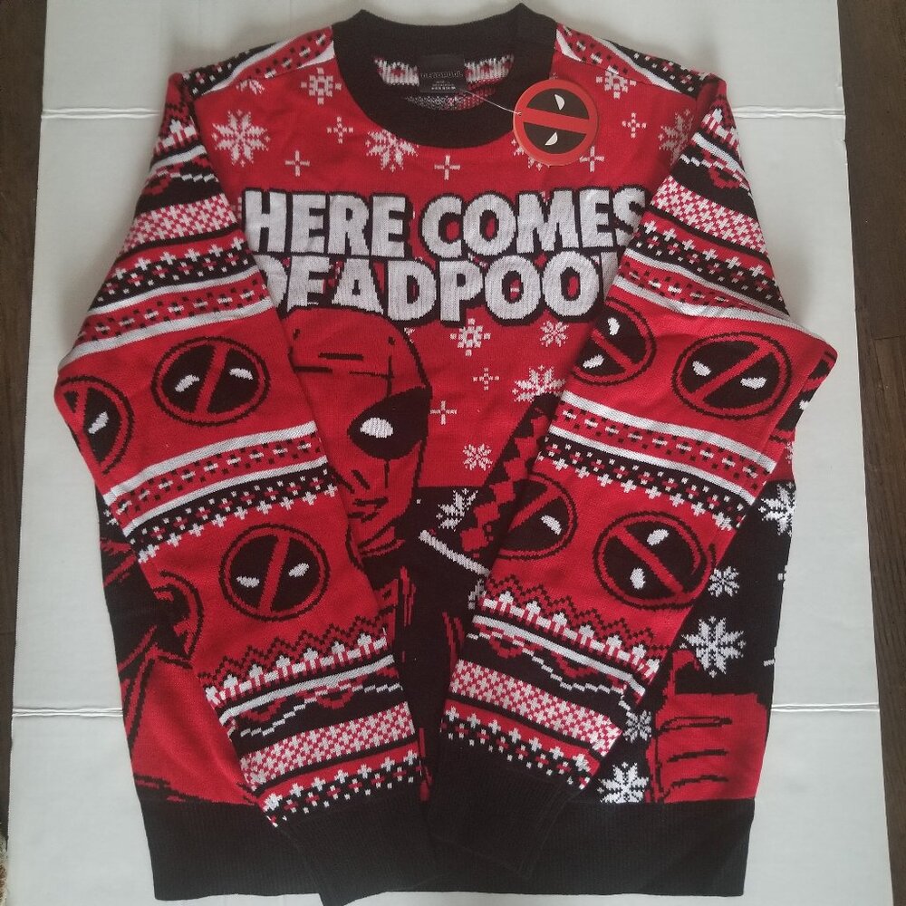 Christmas Holiday Ugly Sweater - Marvel Deadpool